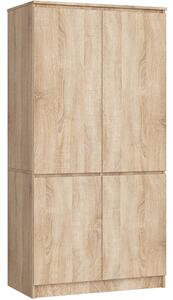 Šatní skříň s otočnými dveřmi 90cm 4D dub sonoma