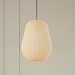 Lindby Závěsné svítidlo Helin, béžová barva, Ø 30 cm, látka, stmívatelný, Krémová / jantar, Obývací pokoj / jídelna, Textil / tkanina / hedvábí, Moderní