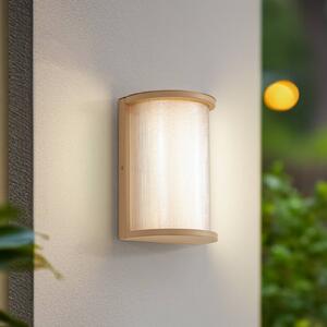 Lindby LED venkovní nástěnné svítidlo Calvik, béžové, rýhované, IP44, Krémová / jantar, Nerezová ocel, Moderní