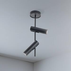 SIGMA Stropní bodové osvětlení Leda 2, antracit, 2 žárovky, ocel, výška 55 cm, stmívatelný, Černá, Obývací pokoj / jídelna, kov, Moderní