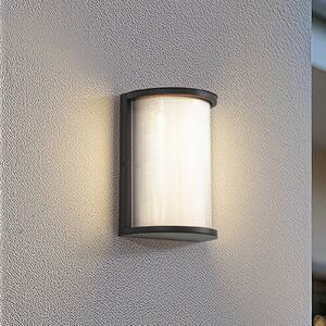 Lindby LED venkovní nástěnné svítidlo Calvik, černé, rýhované, IP44, Černá, Nerezová ocel, Moderní