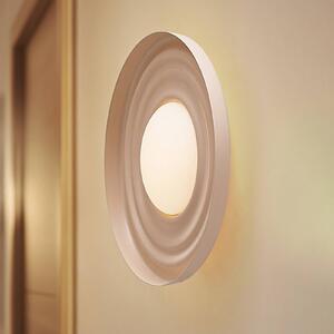 Lindby LED nástěnné světlo Waves, béžové, Ø 43 cm, kov, Krémová / jantar, Obývací pokoj / jídelna, kov, Moderní