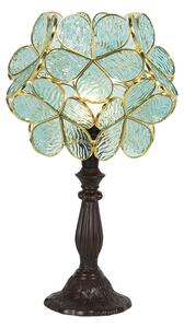 Modrá stolní lampa Tiffany Bloom - 21*21*38 cm