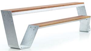 Extremis Lavice Hopper Bench 300, Extremis, 298x68x74 cm, rám galvanizovaná ocel, deska a sedací část iroko