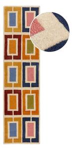 Ručně tkaný vlněný běhoun 60x230 cm Retro Blocks – Flair Rugs