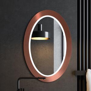 Zrcadlo Balde Oval LED Copper 75 x 120 cm