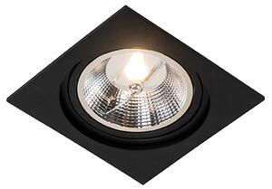 Čtvercové zapuštěné bodové světlo černé nastavitelné - Chuck 111