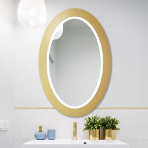 Zrcadlo Balde Oval LED Gold 75 x 120 cm
