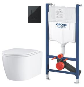 Sada WC mísa se sedátkem s pomalým sklápěním Grohe Start 103848SH00, podomítkový WC modul Grohe Solido 38971000, 38966KV0