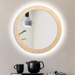 Zrcadlo Scandi Bold LED Wood o 90 cm
