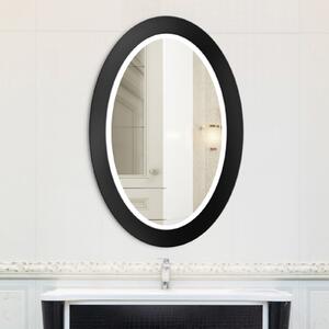 Zrcadlo Balde Oval LED Black 75 x 120 cm