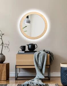 Zrcadlo Scandi Bold LED Wood o 90 cm