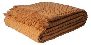 Bavlněný přehoz v měděné barvě 140x200 cm Waffle – Mijolnir