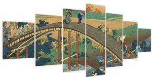 Obraz - Katsushika Hokusai, Ariwara no Narihirafrom the series One Hundred, Poems Explained by the Nurse (Hyakunin isshu uba ga etoki), reprodukce (210x100 cm)
