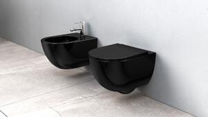 Závěsná WC mísa Rea Carlo Mini Rimless Flat černá