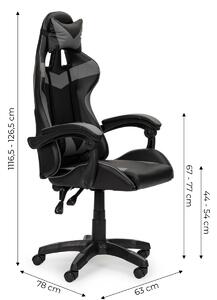 MODERNHOME Herní židle Chair černo-šedá