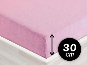 Froté napínací prostěradlo na vysokou matraci FR-008 Růžová lila 90 x 200 - výška 30 cm