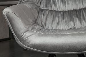 Noble Home Jídelní židle BRUNO II, samet, šedá