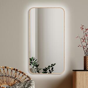 Zrcadlo Mirel SLIM LED Ambient Wood 60 x 130 cm