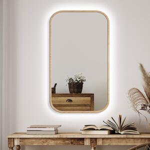 Zrcadlo Mirel LED Ambient Wood 90 x 120 cm