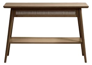 Hnědý konzolový stolek s deskou v dubovém dekoru 40x110 cm Barrali – Unique Furniture