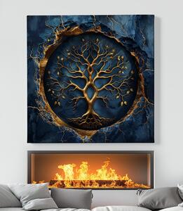 Obraz na plátně - Strom života Zlatý Navyer FeelHappy.cz Velikost obrazu: 40 x 40 cm