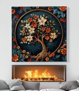 Obraz na plátně - Strom života Květina přátelství FeelHappy.cz Velikost obrazu: 40 x 40 cm