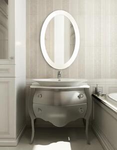 Zrcadlo Balde Oval bílé 70 x 110 cm