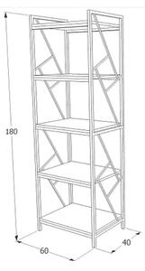 Signal Regál Tablo 05 180 cm dub přírodní/černý