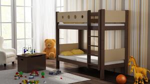 Dětská patrová postel TANY - 160x80 cm - hnědá