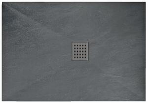 REA Sprchová vanička Grey Rock 80x100 cm šedá