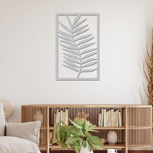 Dřevo života | Dřevěná dekorace na zeď LIST | Rozměry (cm): 62x95 | Barva: Šedá