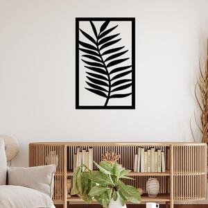 Dřevo života Dřevěná dekorace na zeď LIST Rozměry (cm): 62x95, Barevný vzor: Černá