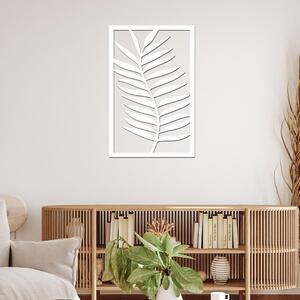 Dřevo života | Dřevěná dekorace na zeď LIST | Rozměry (cm): 39x60 | Barva: Bílá