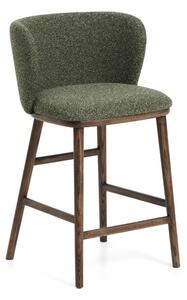 Tmavě zelená čalouněná barová židle (výška sedáku 65 cm) Ciselia – Kave Home