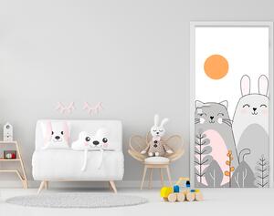 Samolepící fototapeta na dveře - Zvířátka kamarádi