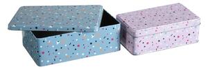 Dekorativní kovové úložné boxy s víkem v sadě 2 ks Stellar – Premier Housewares