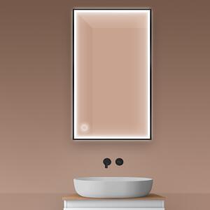 Oltens Nordlis zrcadlo 60x100 cm obdélníkový s osvětlením s vyhřívací podložkou černá 64106300