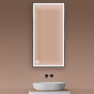 Oltens Nordlis zrcadlo 60x120 cm obdélníkový s osvětlením s vyhřívací podložkou černá 64107300