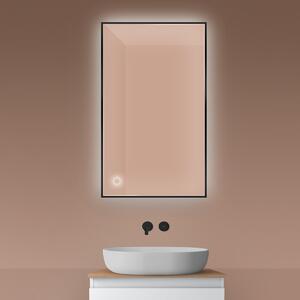 Oltens Nordlis zrcadlo 60x100 cm obdélníkový s osvětlením s vyhřívací podložkou černá 64111300