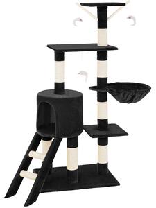 Tectake Kočičí škrabadlo Dominik 144 cm - černá