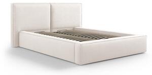 Béžová čalouněná dvoulůžková postel s úložným prostorem a roštem 140x200 cm Arendal – Cosmopolitan Design