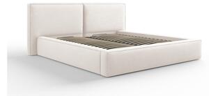 Béžová čalouněná dvoulůžková postel s úložným prostorem a roštem 200x200 cm Arendal – Cosmopolitan Design
