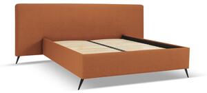 Čalouněná dvoulůžková postel v cihlové barvě s úložným prostorem a roštem 160x200 cm Walter – Milo Casa