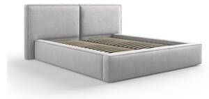 Světle šedá čalouněná dvoulůžková postel s úložným prostorem a roštem 160x200 cm Arendal – Cosmopolitan Design