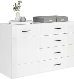 KOMODA, antracitová, bílá, 126/84,6/41,6 cm Hom`in - Široké komody