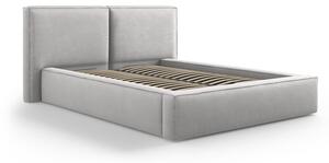 Světle šedá čalouněná dvoulůžková postel s úložným prostorem a roštem 140x200 cm Arendal – Cosmopolitan Design