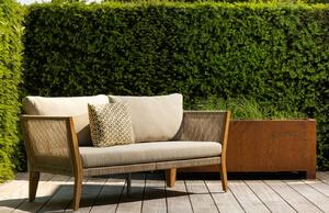 Hoorns Béžová čalouněná zahradní pohovka Sarino 180 cm