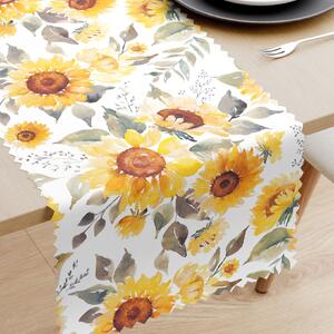 Goldea běhoun na stůl teflonový - květy slunečnice 35x120 cm