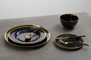 Ocelový příbor v černo-zlaté barvě 16 ks Avie – Premier Housewares